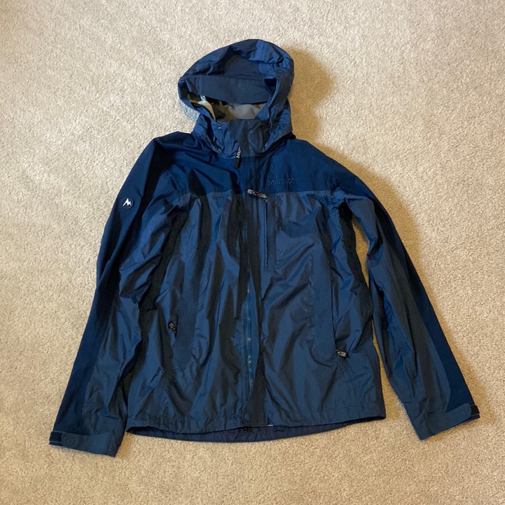 Marmot rain jacket men’s size small navy blue